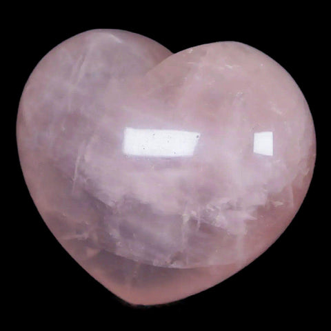 1.8" Natural Polished Pink Rose Quartz Heart Crystal Mineral Specimen - Fossil Age Minerals