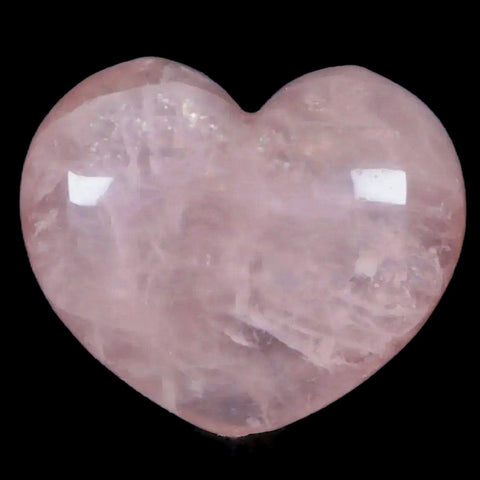 1.8" Natural Polished Pink Rose Quartz Heart Crystal Mineral Specimen - Fossil Age Minerals