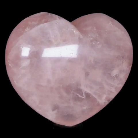 1.8" Natural Polished Pink Rose Quartz Heart Crystal Mineral Specimen - Fossil Age Minerals