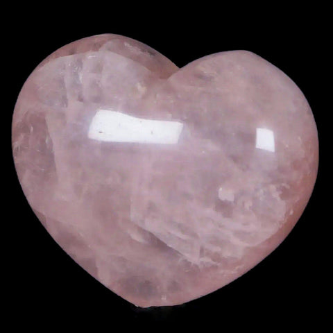 1.8" Natural Polished Pink Rose Quartz Heart Crystal Mineral Specimen - Fossil Age Minerals