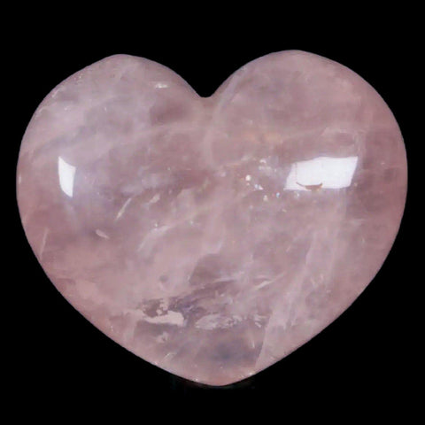 1.8" Natural Polished Pink Rose Quartz Heart Crystal Mineral Specimen - Fossil Age Minerals