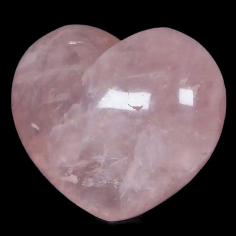 1.8" Natural Polished Pink Rose Quartz Heart Crystal Mineral Specimen - Fossil Age Minerals