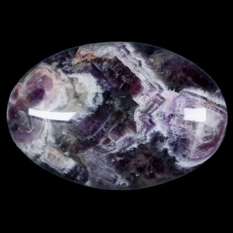 2.4" Chevron Amethyst Polished Crystal Mineral Palm Stone Specimen Brazil - Fossil Age Minerals