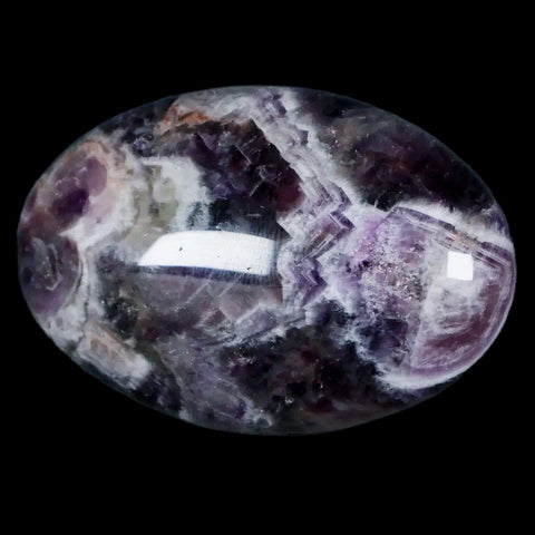 2.4" Chevron Amethyst Polished Crystal Mineral Palm Stone Specimen Brazil - Fossil Age Minerals