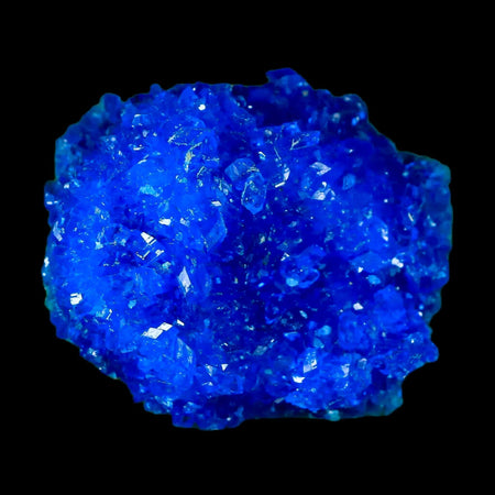 2.1" Electric Blue Chalcanthite Mineral Crystal Specimen Location Poland Sokolowski