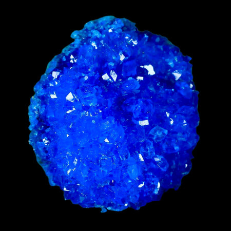 2.1" Electric Blue Chalcanthite Mineral Crystal Specimen Location Poland Sokolowski