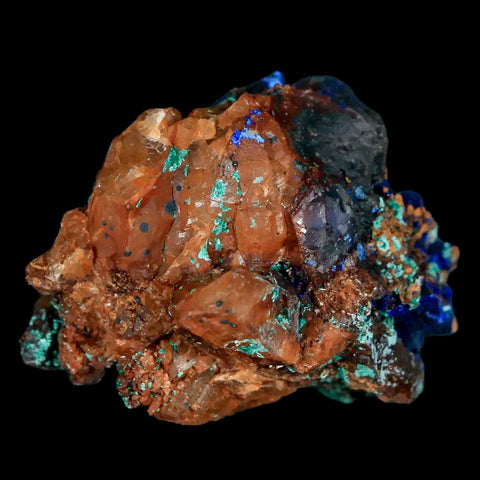 1.9" Azurite Crystals & Malachite On Crystal Mineral Specimen Tiznit Morocco - Fossil Age Minerals