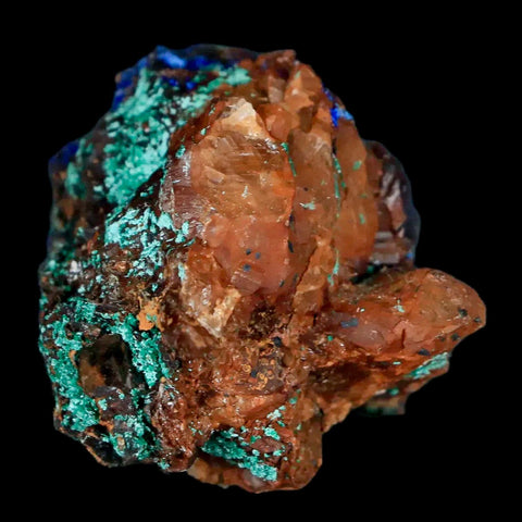 1.9" Azurite Crystals & Malachite On Crystal Mineral Specimen Tiznit Morocco - Fossil Age Minerals