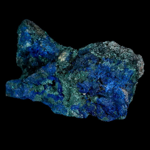 2.2" Rough Azurite Crystals And Malachite Mineral Specimen Tiznit Morocco - Fossil Age Minerals