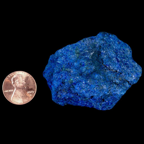 2.1" Rough Azurite Crystals And Malachite Mineral Specimen Tiznit Morocco - Fossil Age Minerals