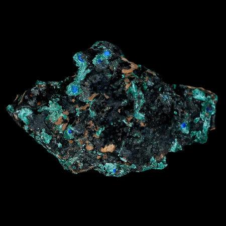 2.5" Rough Malachite Crystals And Azurite Mineral Specimen Tiznit Morocco