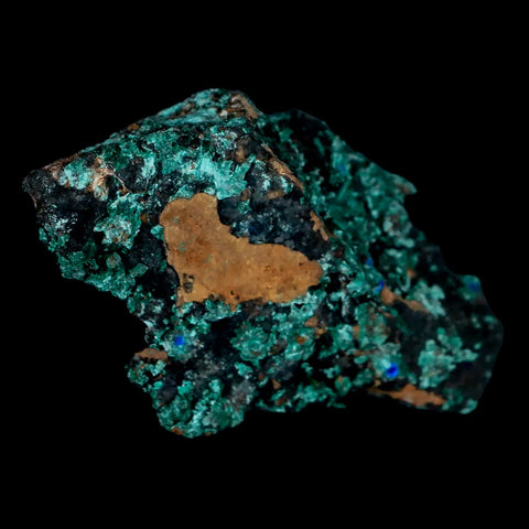 2.5" Rough Malachite Crystals And Azurite Mineral Specimen Tiznit Morocco - Fossil Age Minerals