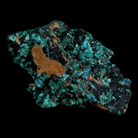 2.5" Rough Malachite Crystals And Azurite Mineral Specimen Tiznit Morocco - Fossil Age Minerals