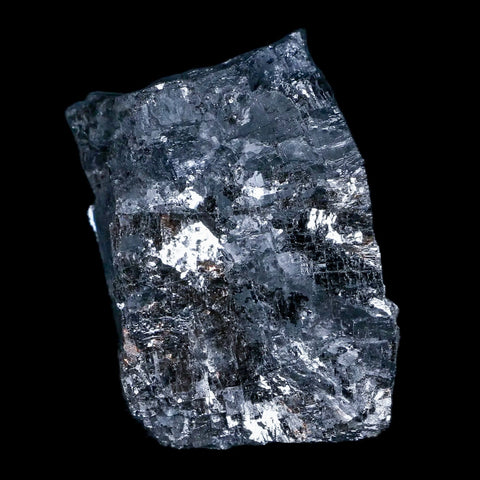 1.7" Rough Natural Silver Metallic Galena Crystal Mineral Mibladen Morocco - Fossil Age Minerals