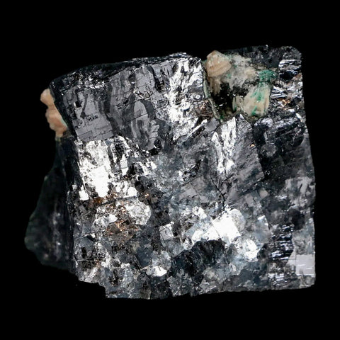 1.6" Rough Natural Silver Metallic Galena Crystal Mineral Mibladen Morocco - Fossil Age Minerals