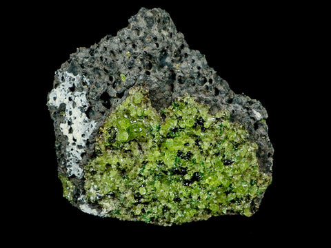 XL 3.6" Natural Emerald Peridot Crystal Minerals On Volcanic Rock Gila, Arizona - Fossil Age Minerals