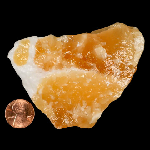 3.4" Natural Rough Orange Calcite Crystal Mineral Specimen Nuevo Leon Mexico - Fossil Age Minerals