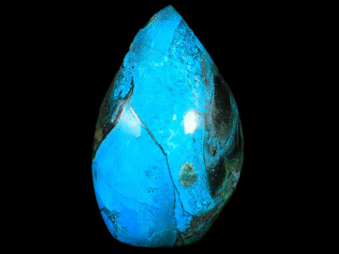 3.7" Chrysocolla Polished Free Form Self Standing Blue And Teal Color Location Peru - Fossil Age Minerals