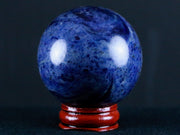 XL 51MM Natural Blue Polished Sodalite Crystal Sphere Ball Orb Mineral Healing Stand