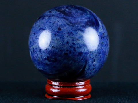 XL 51MM Natural Blue Polished Sodalite Crystal Sphere Ball Orb Mineral Healing Stand - Fossil Age Minerals