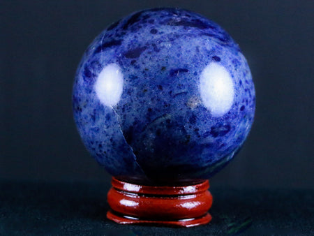 XL 51MM Natural Blue Polished Sodalite Crystal Sphere Ball Orb Mineral Healing Stand