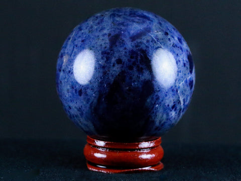 XL 51MM Natural Blue Polished Sodalite Crystal Sphere Ball Orb Mineral Healing Stand - Fossil Age Minerals