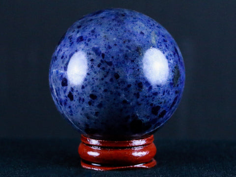 XL 51MM Natural Blue Polished Sodalite Crystal Sphere Ball Orb Mineral Healing Stand - Fossil Age Minerals