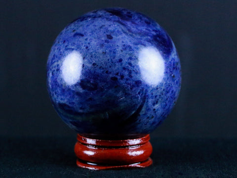 XL 51MM Natural Blue Polished Sodalite Crystal Sphere Ball Orb Mineral Healing Stand - Fossil Age Minerals